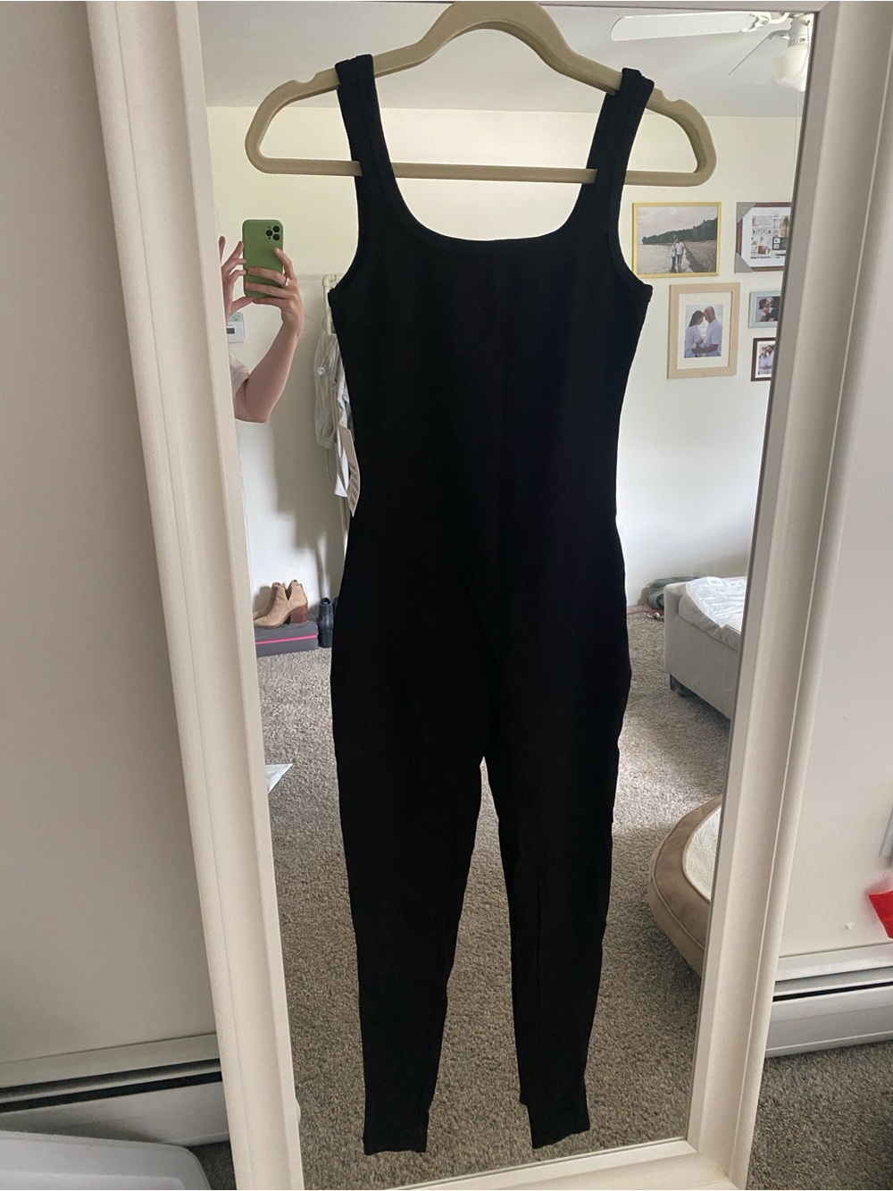 *NWT* Bumpsuit Black Sculpting Rib Wide Strap Sleeveless Unitard